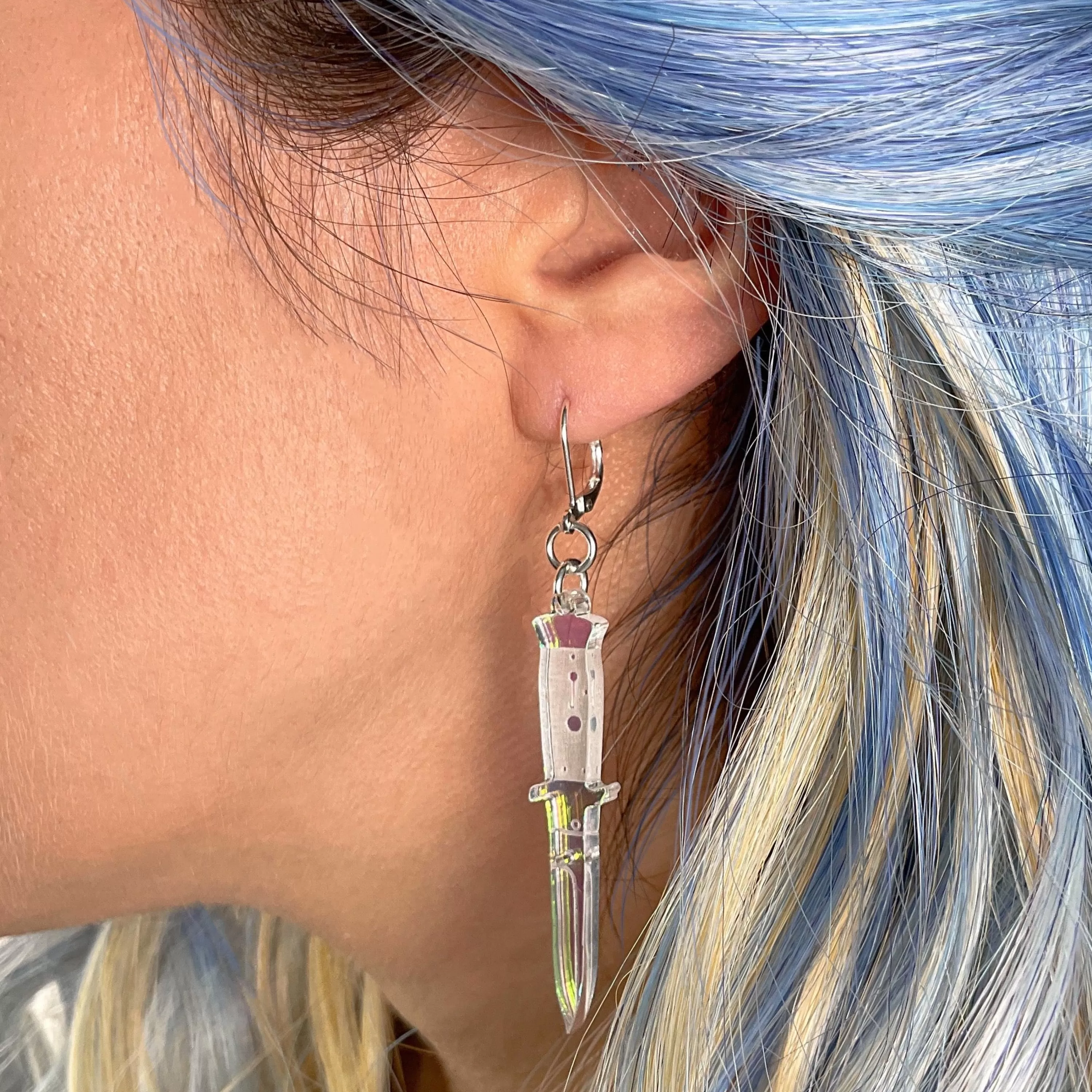Sale Vinca A Knife Less Ordinary Iridescent Hook Earrings