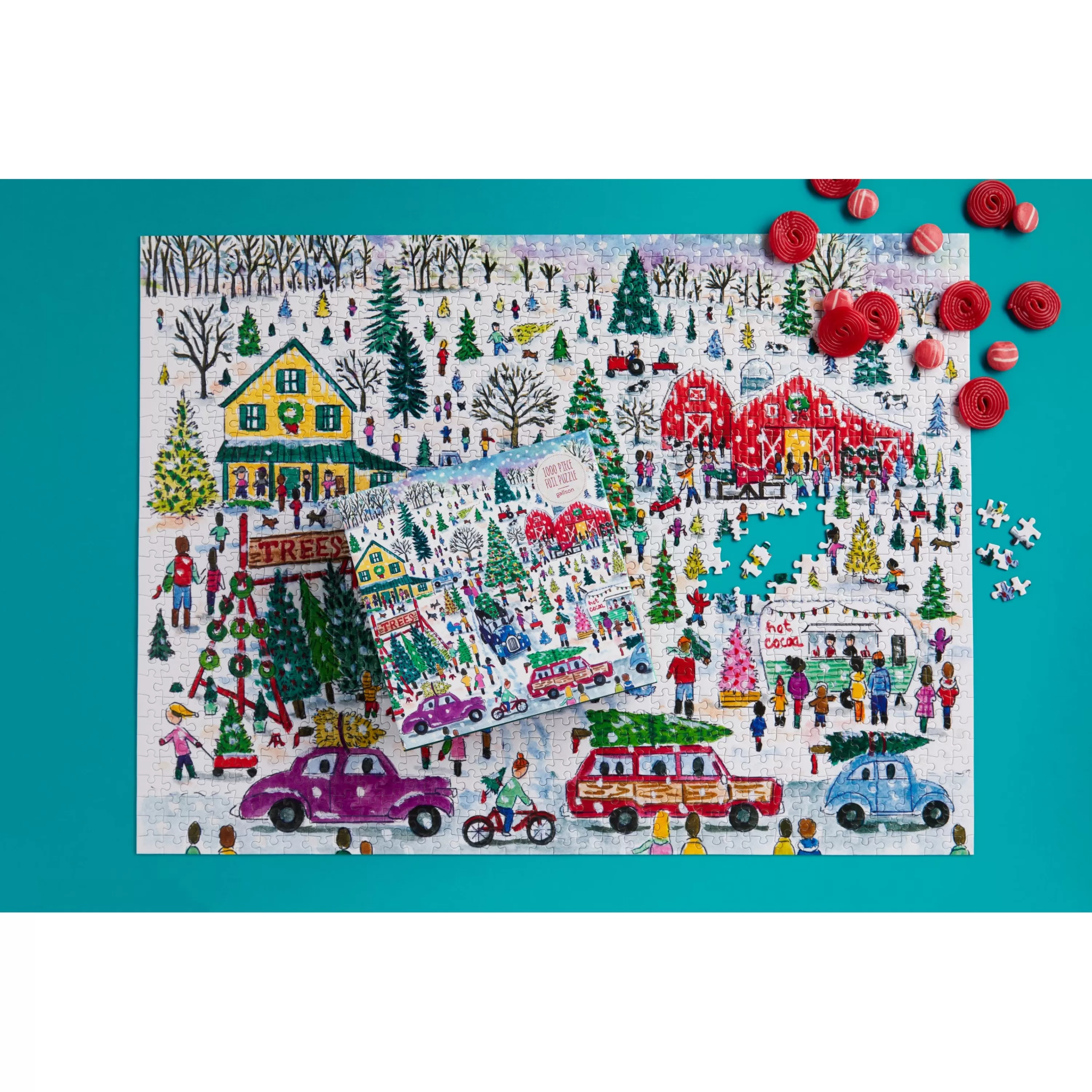 Galison Michael Storrings Christmas Tree Farm 1000 Piece Foil Puzzle